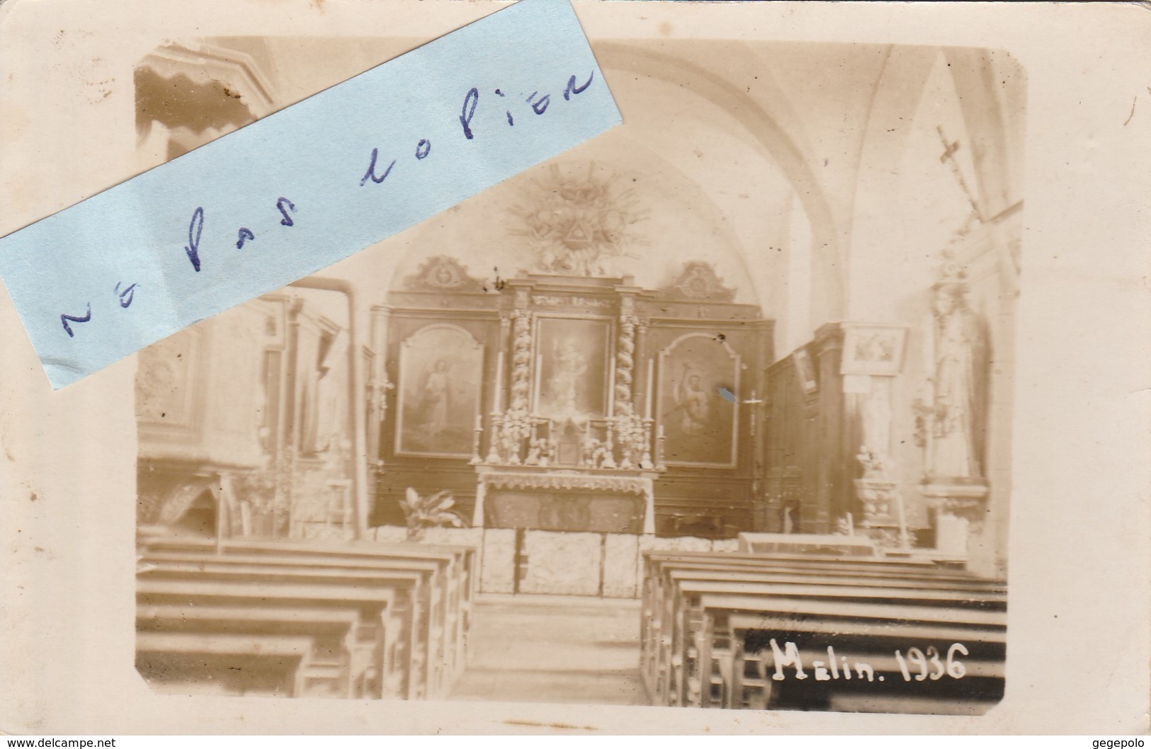 MELIN - Intérieur De L'Eglise ( Photo Format Cpa 9 Cm X 14 Cm )   Rare - Autres & Non Classés