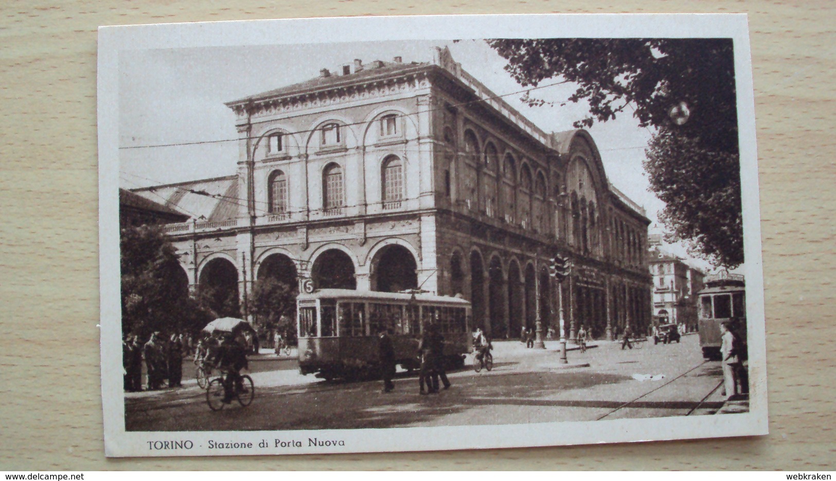 ITALIA PIEMONTE CARTOLINA DA TORINO STAZIONE E TRAM  FORMATO PICCOLO NO VIAGGIATA - Altri & Non Classificati