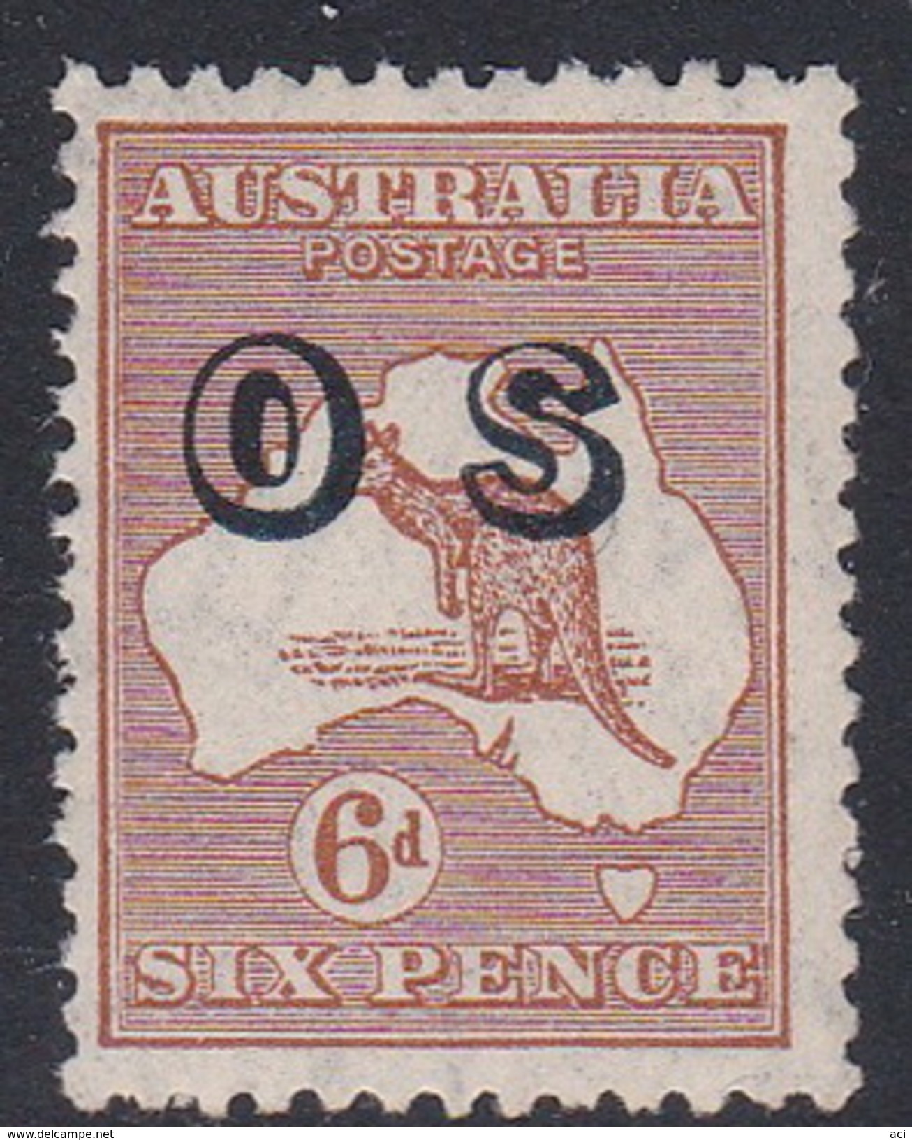 Australia O133 1931-47 Kangaroos CofA Watermark 6d Chestnut 132 Mint Never Hinged - Ungebraucht