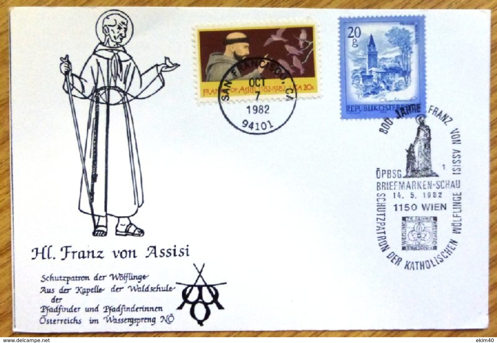 1982 Austria FDC Stamp Cover-'H Franz Von Assisi' D-142. - FDC