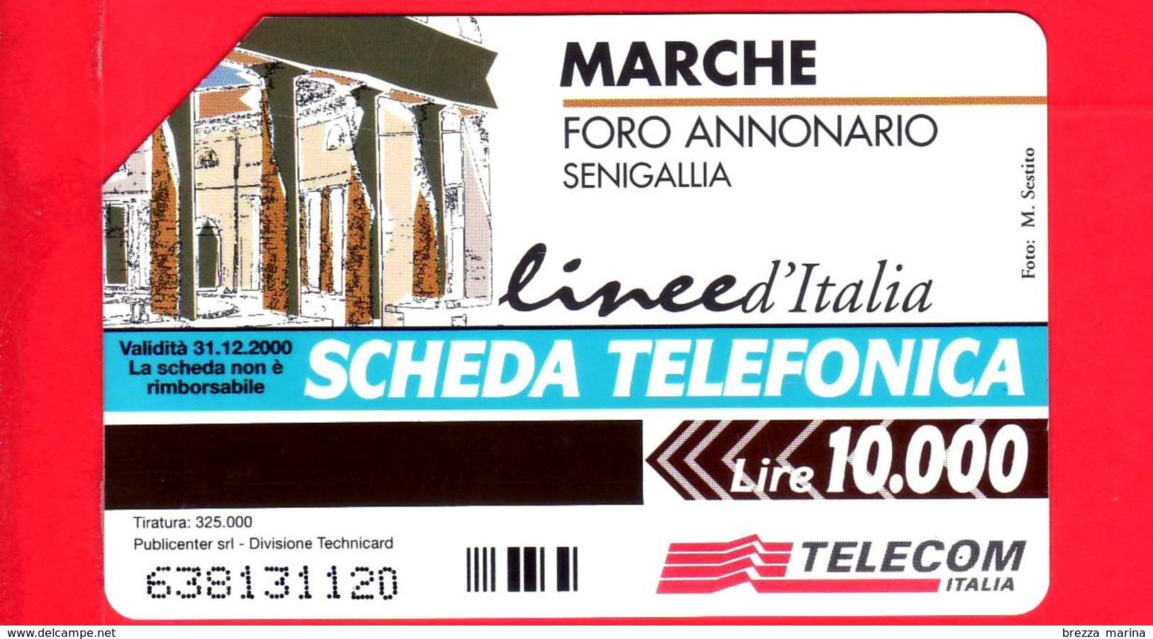ITALIA - Scheda Telefonica - Telecom - Foro Annonario - Senigallia - Golden 900 - C&C 2982 - 10.000 - 31.12.00 - Pub - Pubbliche Ordinarie