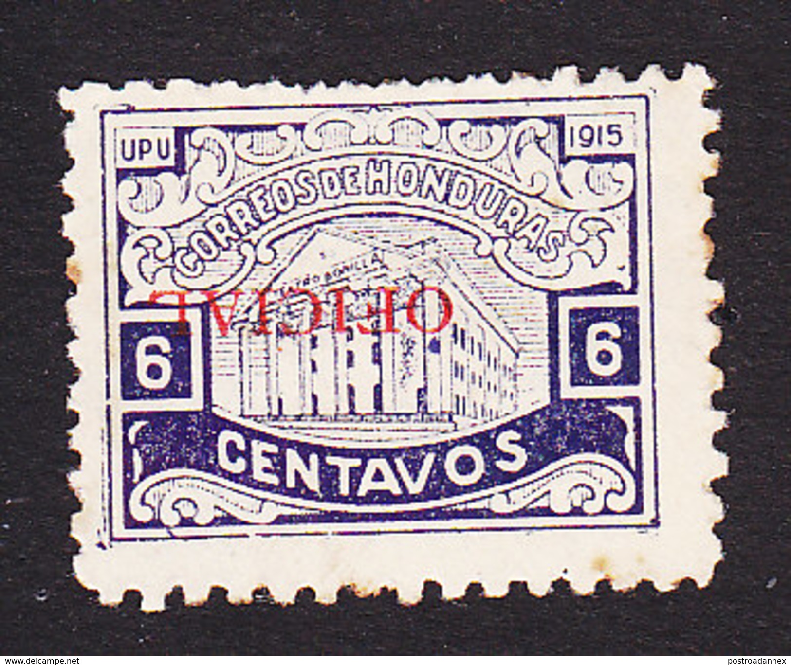 Honduras, Scott #O61b, Mint Hinged, Regular Issued Inverted Overprinted, Issued 1915 - Honduras