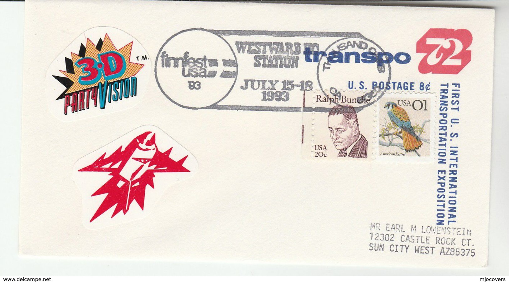 1993 USA Finfest FINLAND FESTIVAL Event  UPRATED Postal STATIONERY COVER Westward Ho Ca - 1981-00