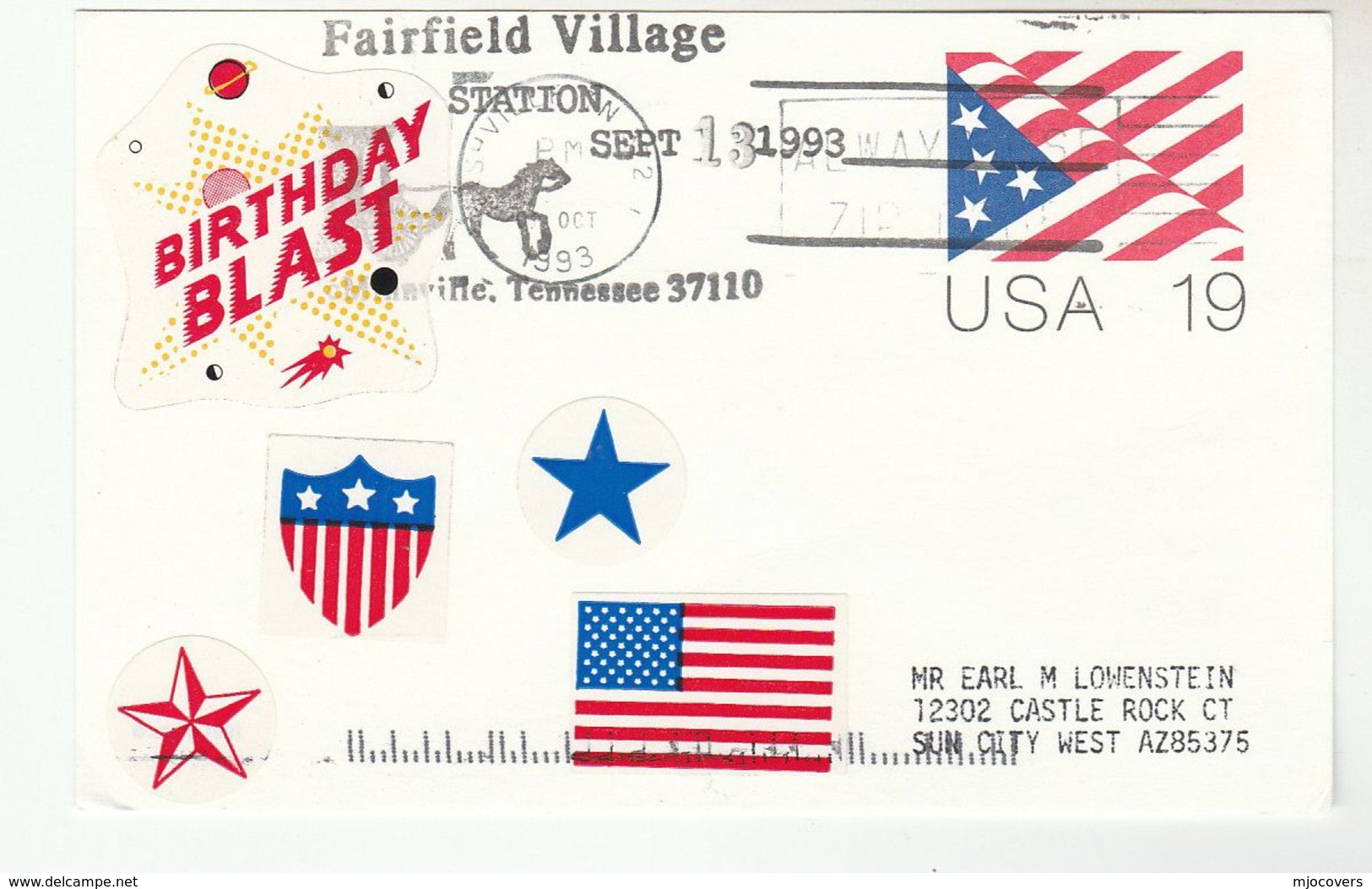 1993 FAIRFIED VILLAGE HORSE EVENT COVER Postal STATIONERY CARD Usa Stamps Horses - Horses