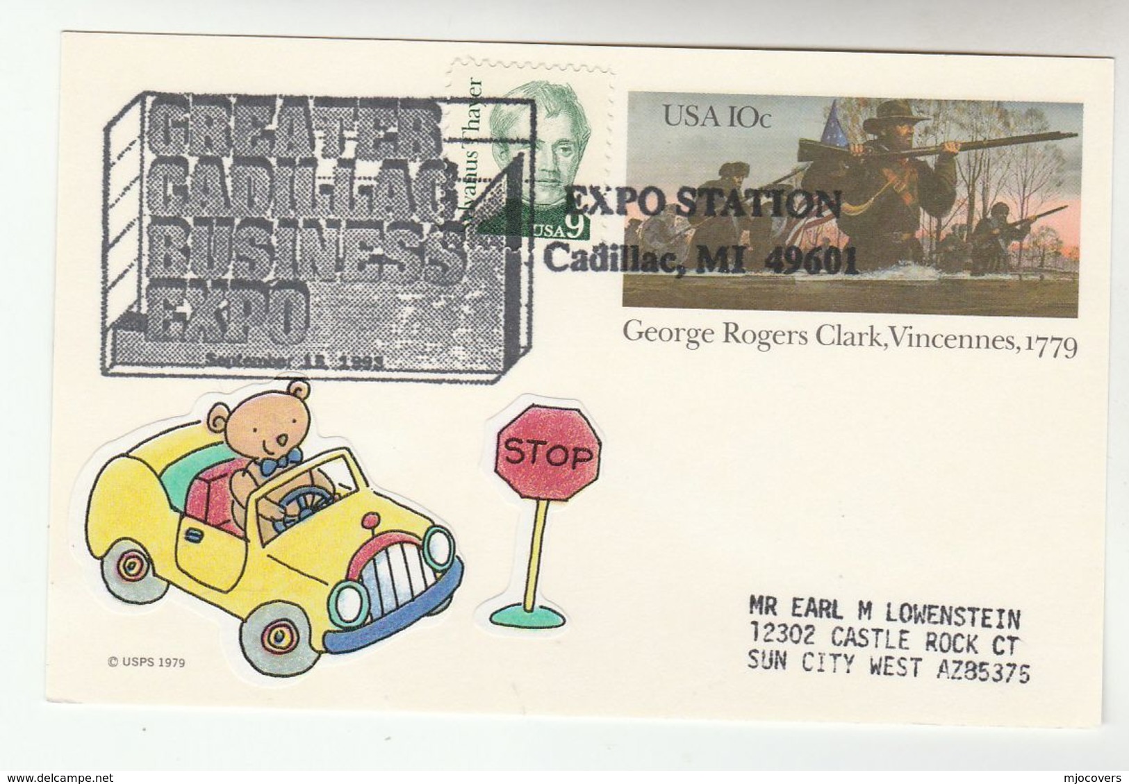 1993 GREATER CADILLAC Business EXPO EVENT COVER Postal STATIONERY Card Usa Stamps Car - Cars