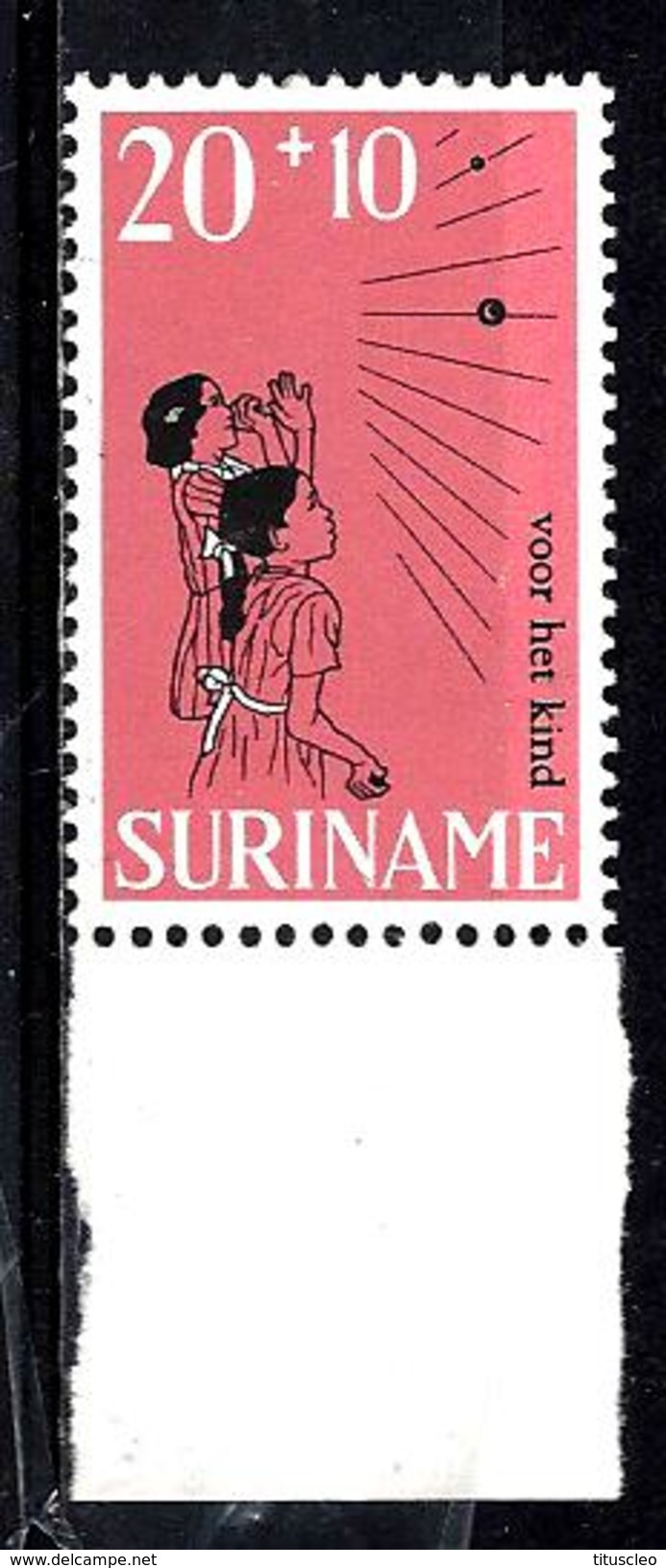 SURINAM 488** 20c + 10c Rose Et Noir Jeux D´enfants  Balle Au Mur - Suriname