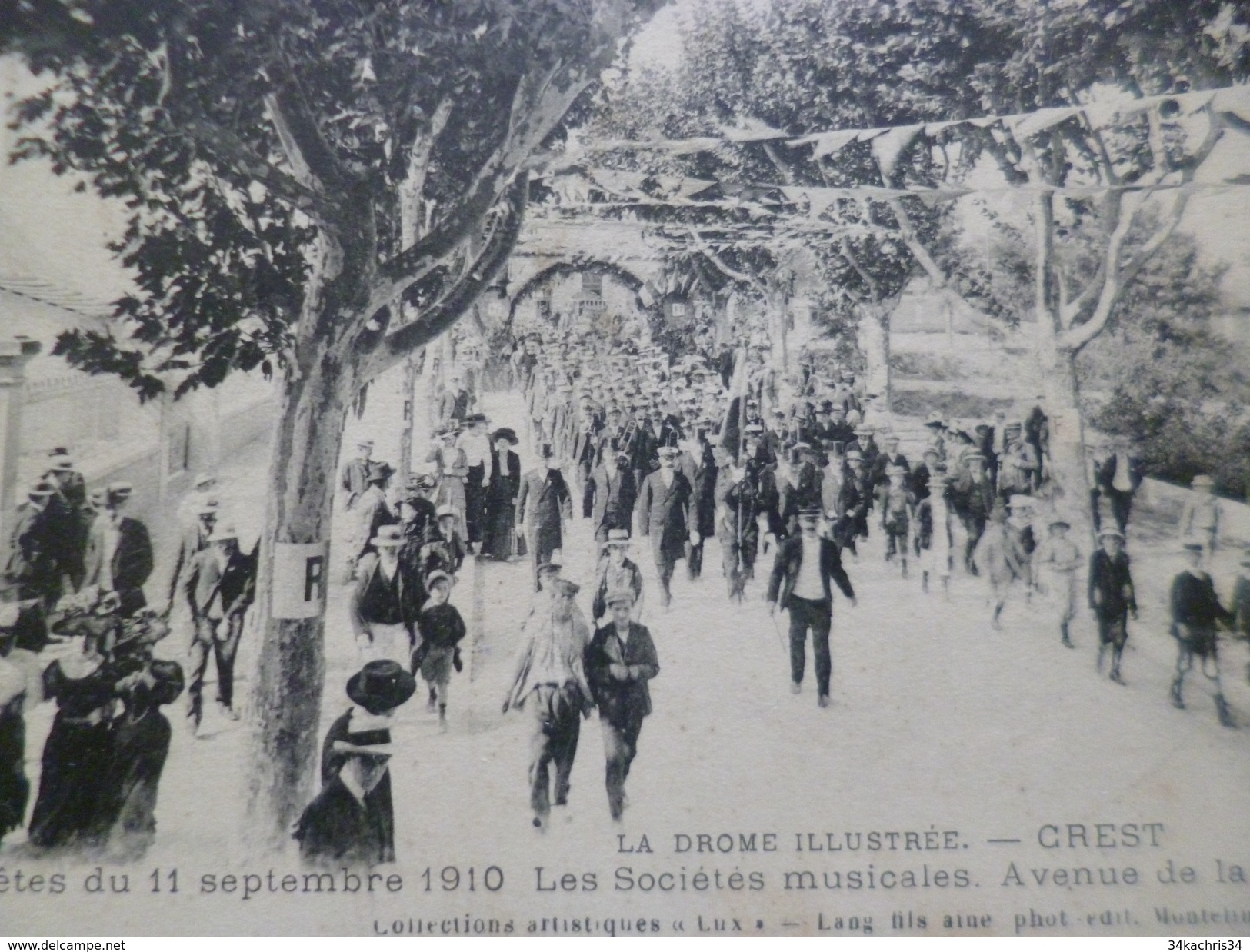 CPA 26 Drôme Crest Fête Du 11/09/1910 Les Sociétés Musicales Avenue De La Gare TBE - Crest