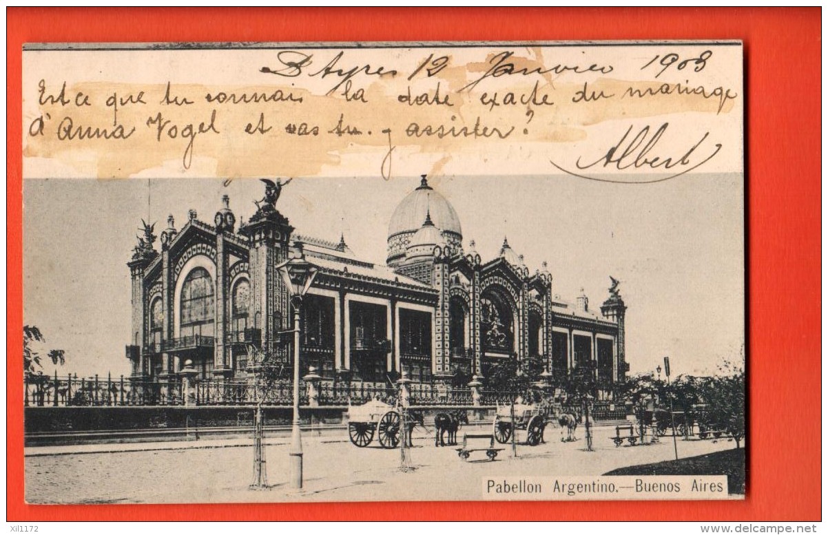 IBR-04  Pabellon Argentino Buenos Aires, Attelages.. Pioneer. Used To Roubaix France In 1903 - Argentine