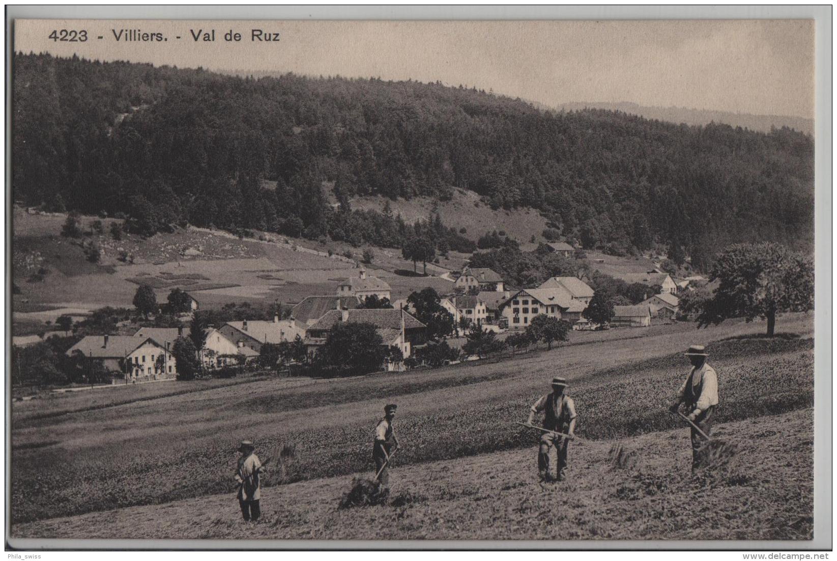 Villiers - Val De Ruz - Vue Genrale - Animee - Phototypie No. 4223 - Val-de-Ruz