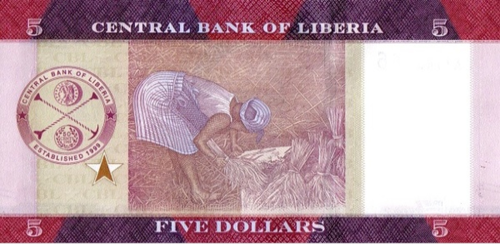 LIBERIA 5  Dollars 2016 UNC - Liberia