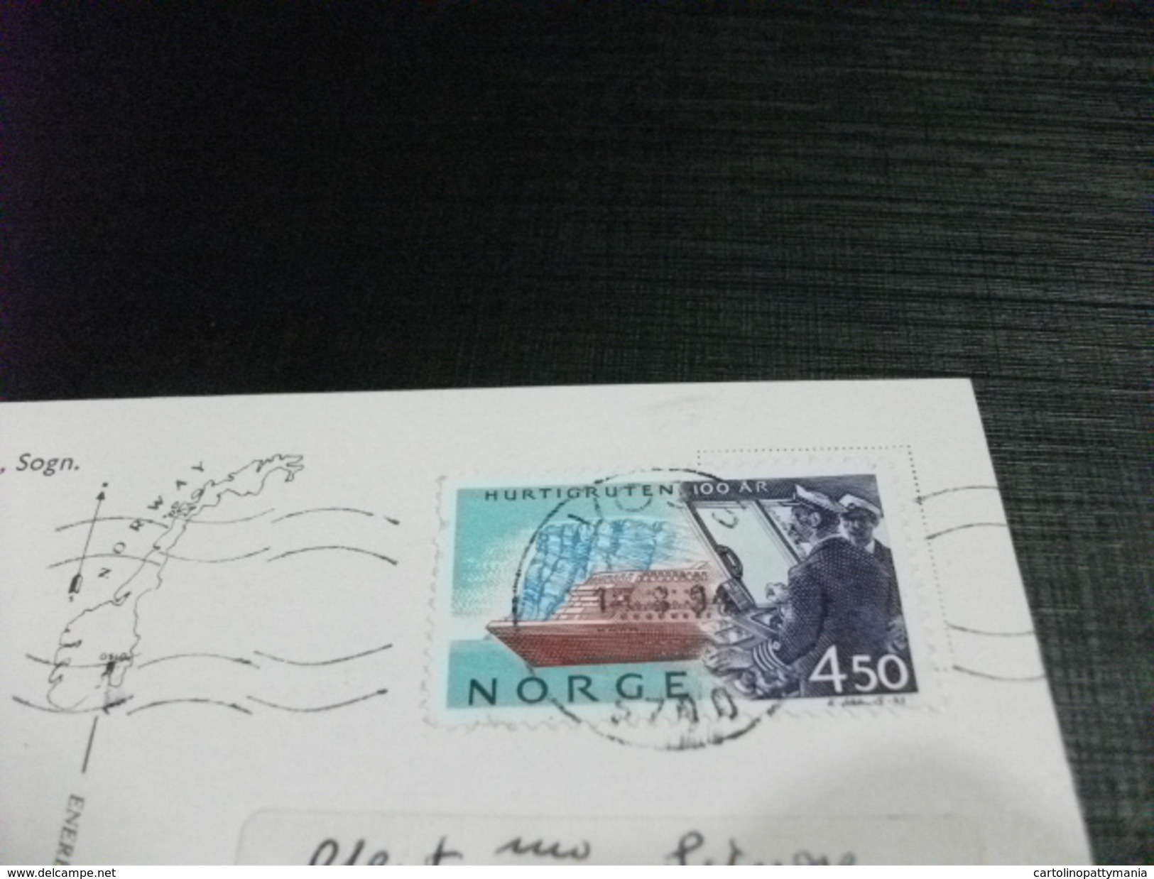 STORIA POSTALE FRANCOBOLLO COMMEMORATIVO NORVEGIA NORGE NAEROYFJORDEN MOT GUDVANGEN SOGN  NAVE SHIP  BAMBINI - Norvegia