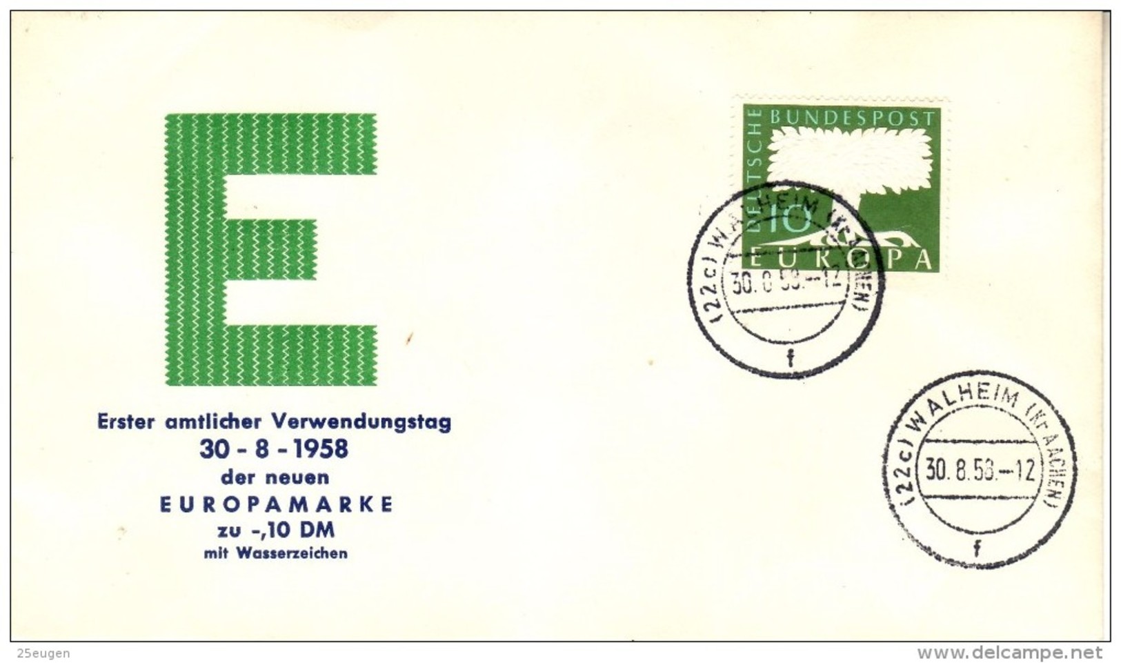 GERMANY 1957 EUROPA CEPT FDC - 1957