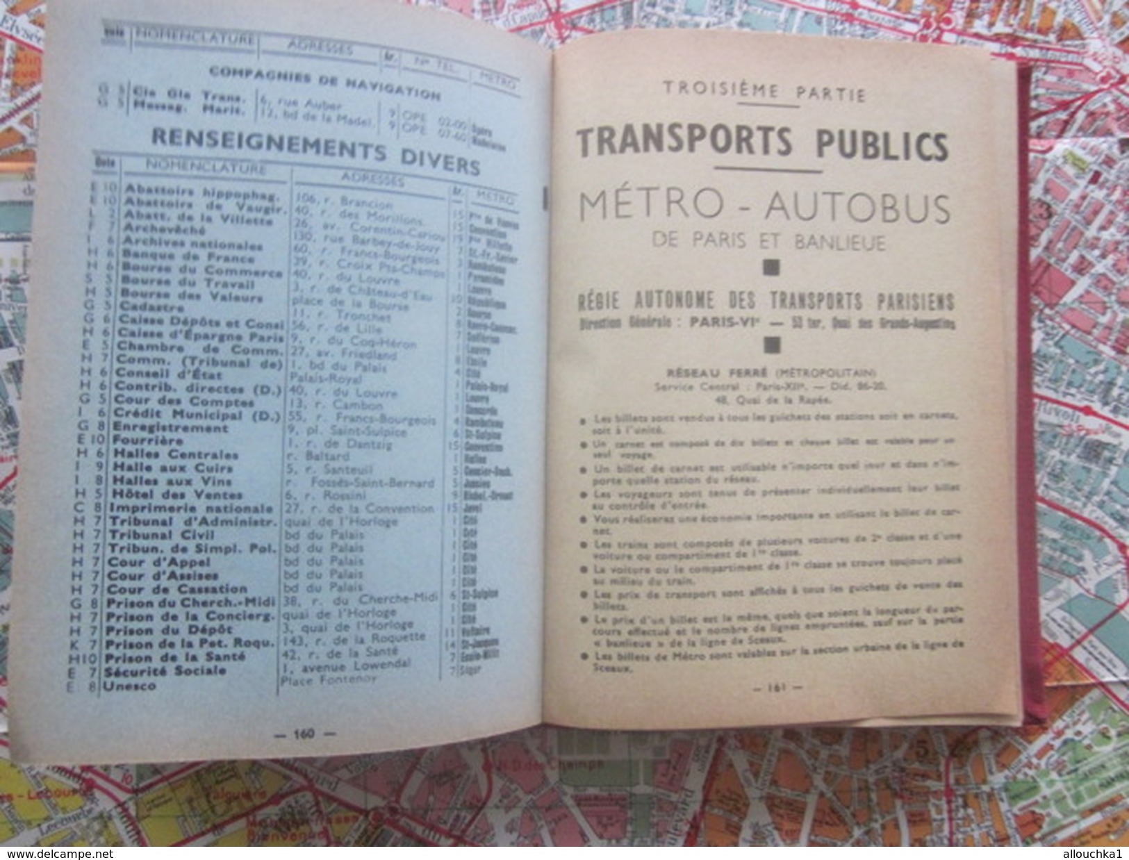 TARIDE PLAN GUIDE ARRONDISSEMENTS PARIS BANLIEUES STATION Métro AUTOBUS NOMENCLATURE RUES REPERTOIRE PLANS RESEAUX+CARTE