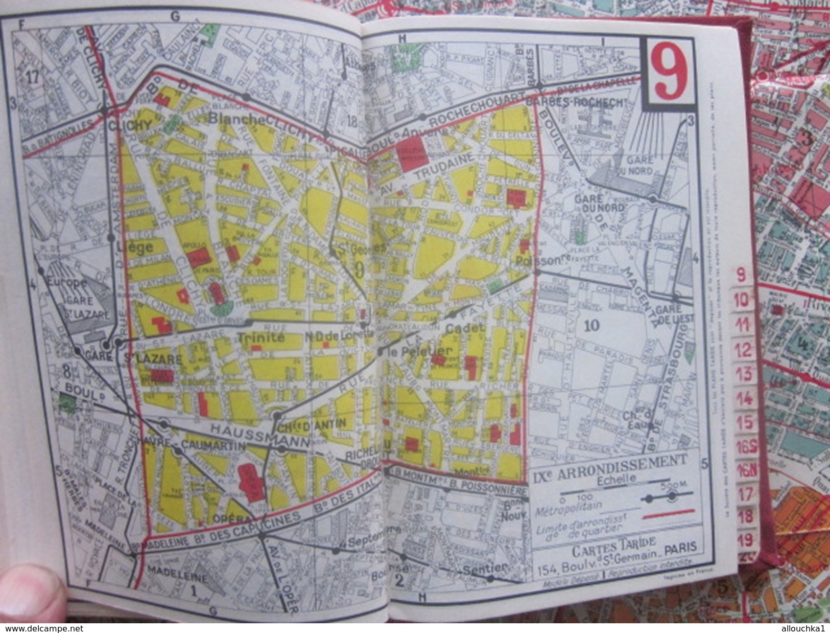 TARIDE PLAN GUIDE ARRONDISSEMENTS PARIS BANLIEUES STATION Métro AUTOBUS NOMENCLATURE RUES REPERTOIRE PLANS RESEAUX+CARTE