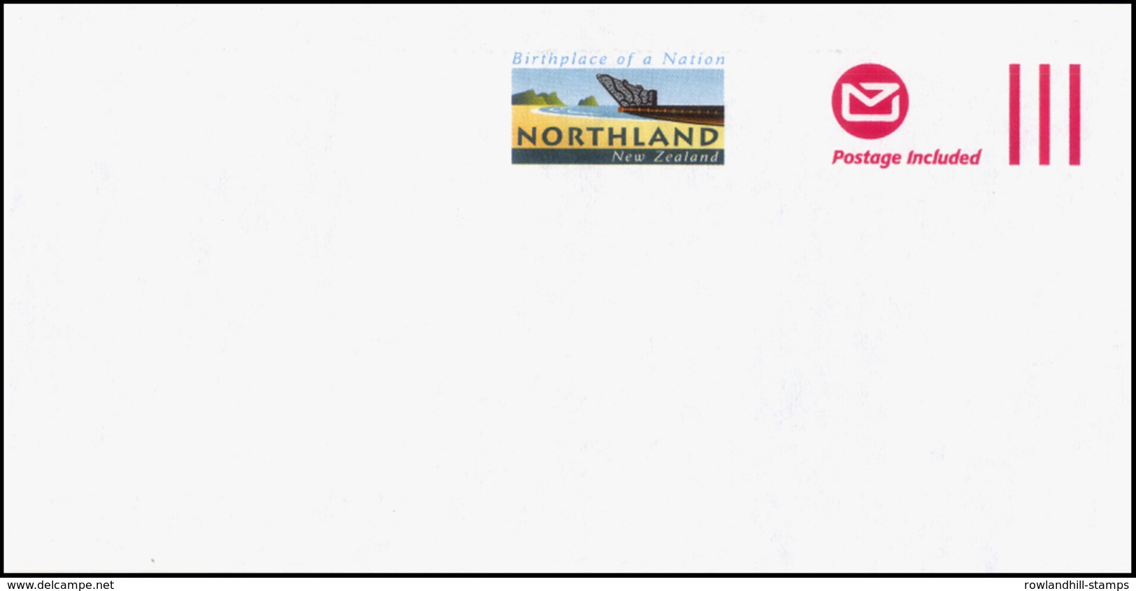 New Zealand, Official Postal Envelope, Stationery, Prepaid, Postage Included, Northland, Beach, Nature, Ship, Nation. - Entiers Postaux