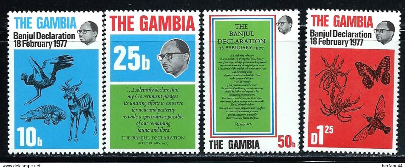 Gambia    "Flora & Fauna Conservation"   Set   SC# 367-70   MNH - Gambia (1965-...)