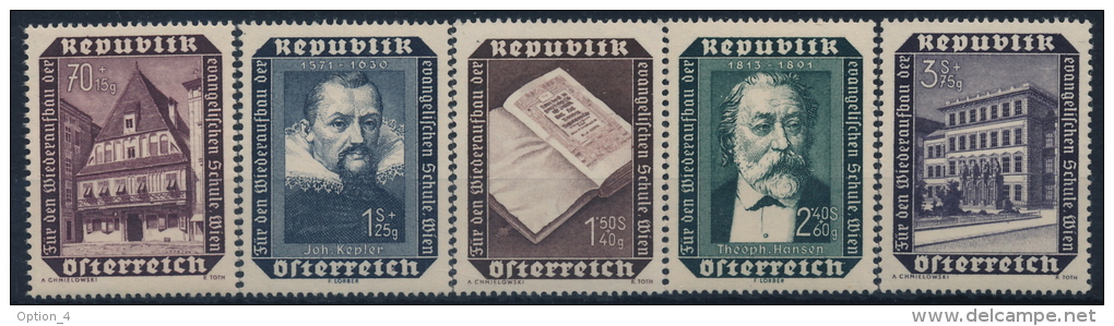 **Österreich Austria 1953 ANK 998-02 Mi 989-93 (5) Kepler Luther Bible Lutheran School MNH - Ungebraucht