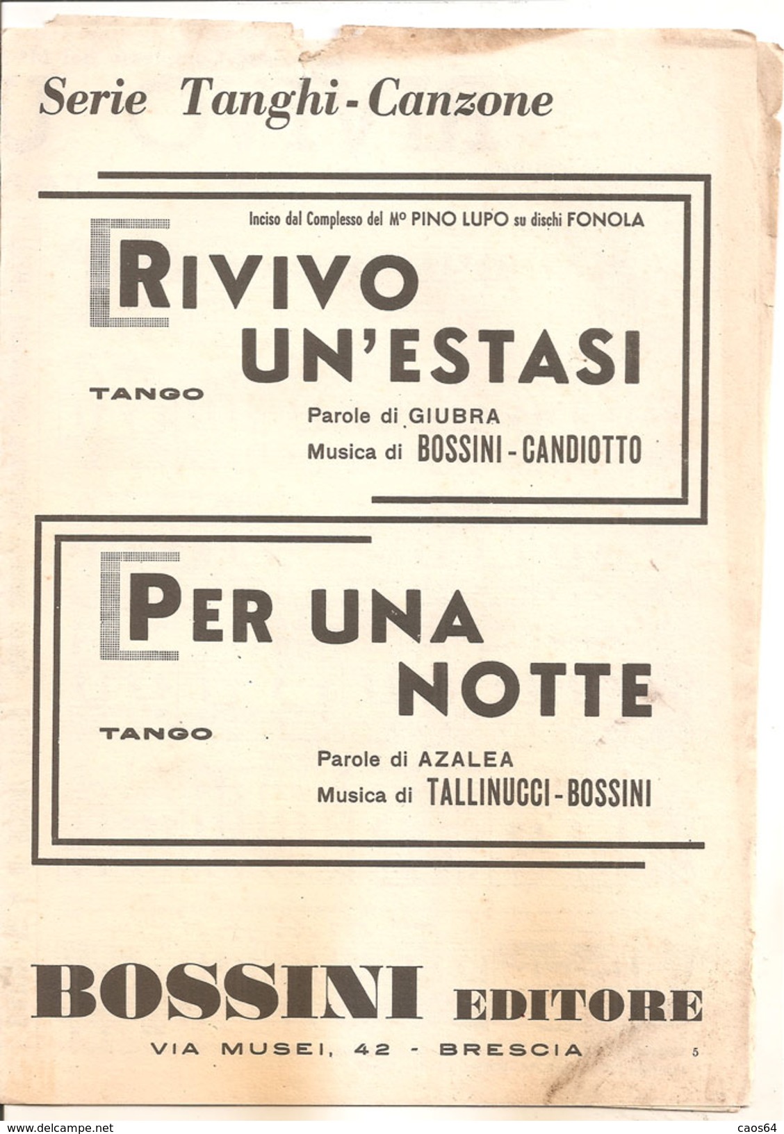 RIVIVO UN'ESTASI PER UNA NOTTE - Scholingsboek