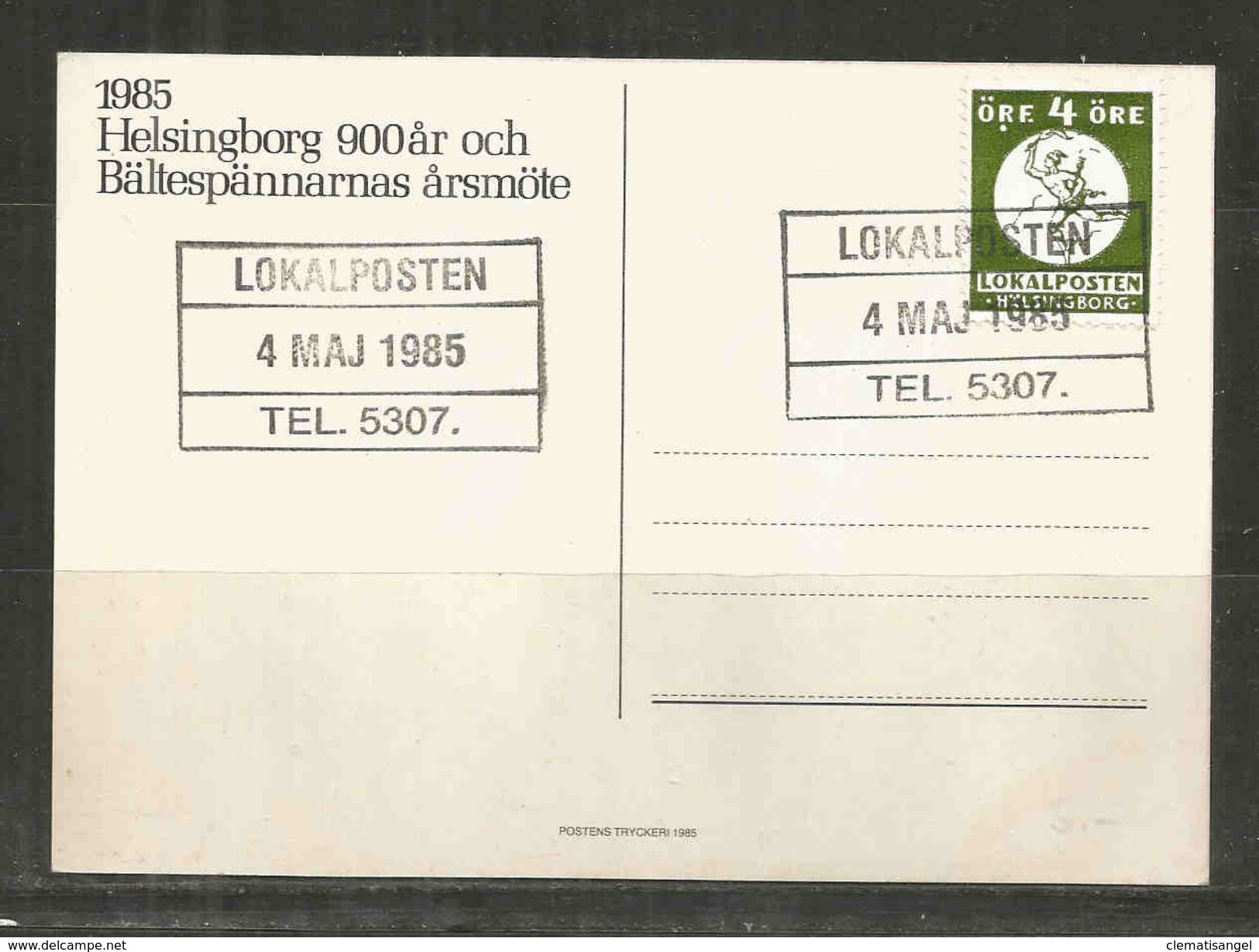 115i * SCHWEDEN * LOKALPOST HELSINGBORG GRÜN * GESTEMPELT 1985 *!! - Local Post Stamps