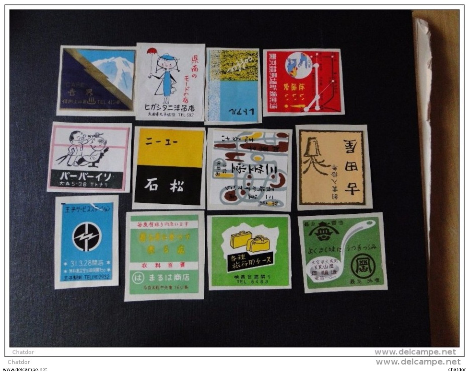 Etiquette : Lot De 12 étiquettes Japan Japon Collées Sur Papier - Matchbox Labels