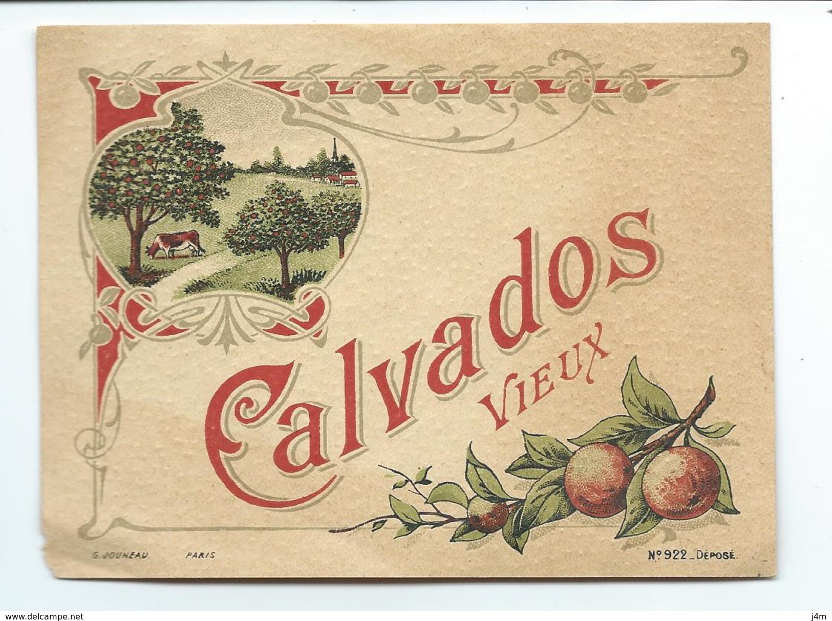 Ancienne ETIQUETTE.. CALVADOS VIEUX.. ALCOOL, POMME - Autres & Non Classés