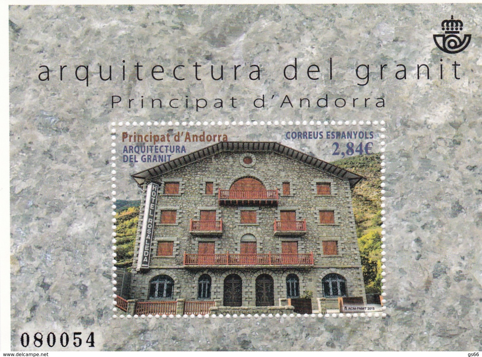 2015, Andorra, Sp., 432 Block 10, Gebäude Aus Granit.  MNH ** - Neufs