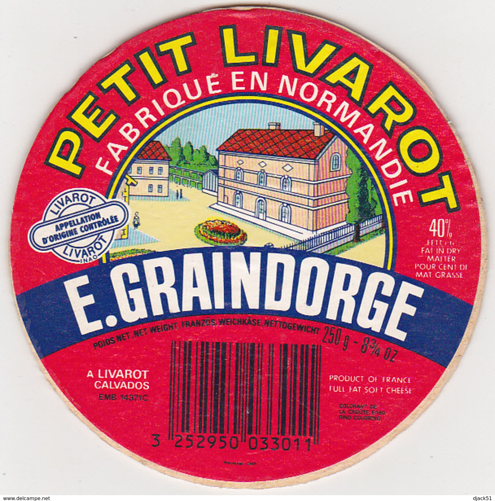 Etiquette Fromage - Petit Livaro - E. GRAINDORGE - Fromage