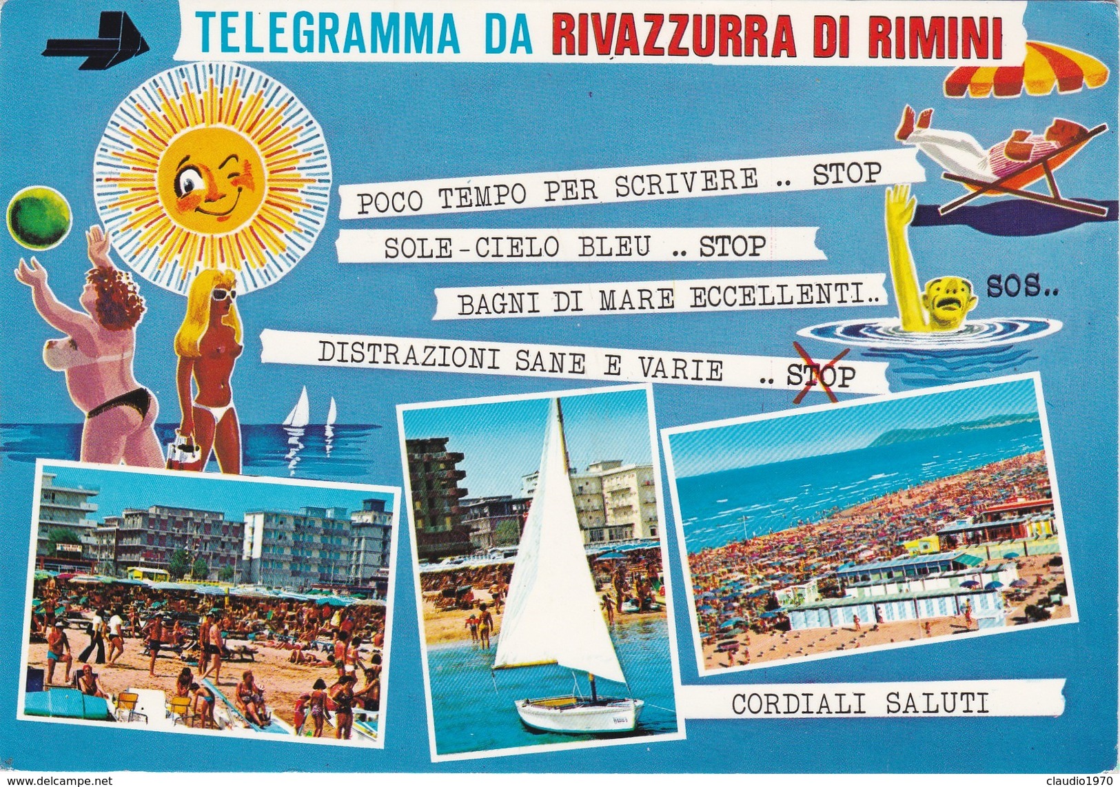 Cartolina - Postcard  - Telegramma Da Rivazzurra Di Rimini . - Rimini