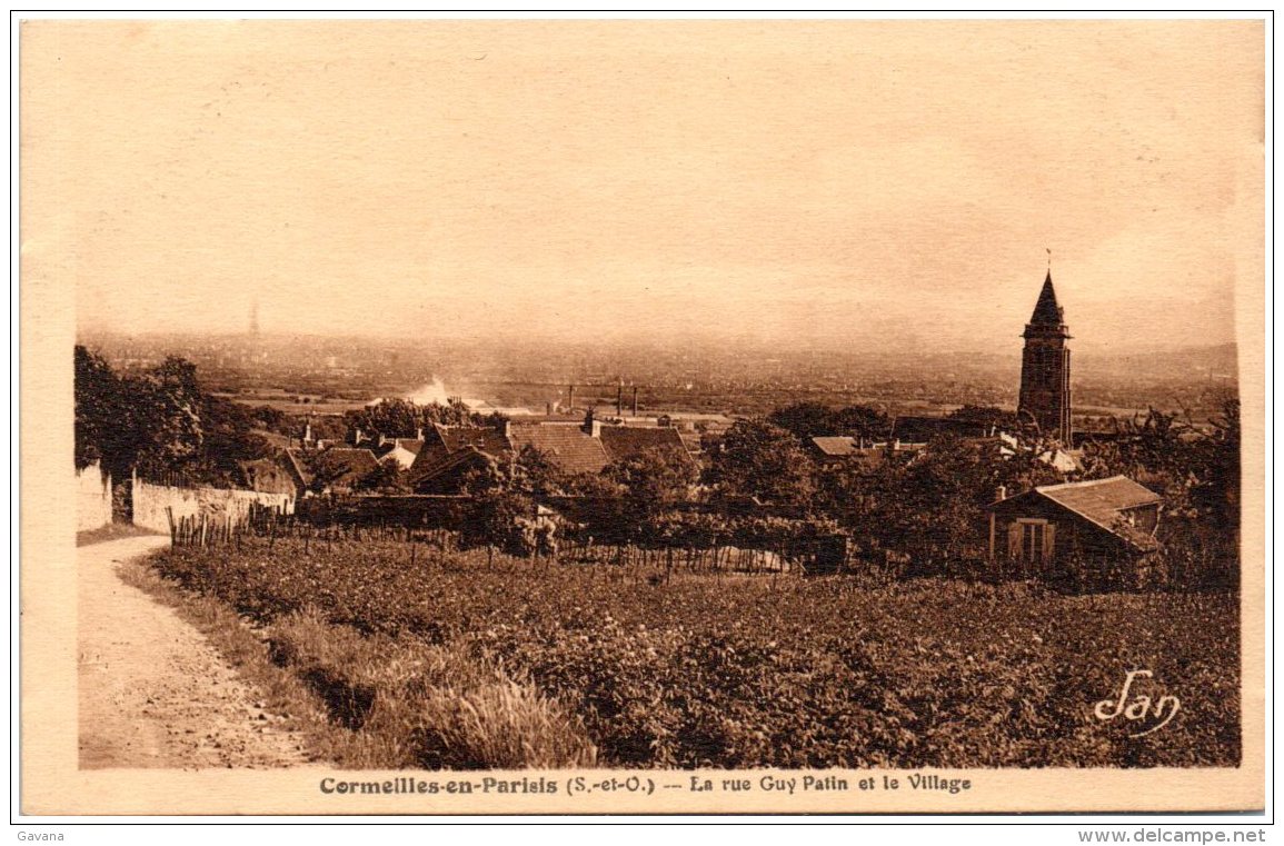 95 CORMEILLES-en-PARISIS - La Rue Guy Patin Et Le Village    (Recto/Verso) - Cormeilles En Parisis