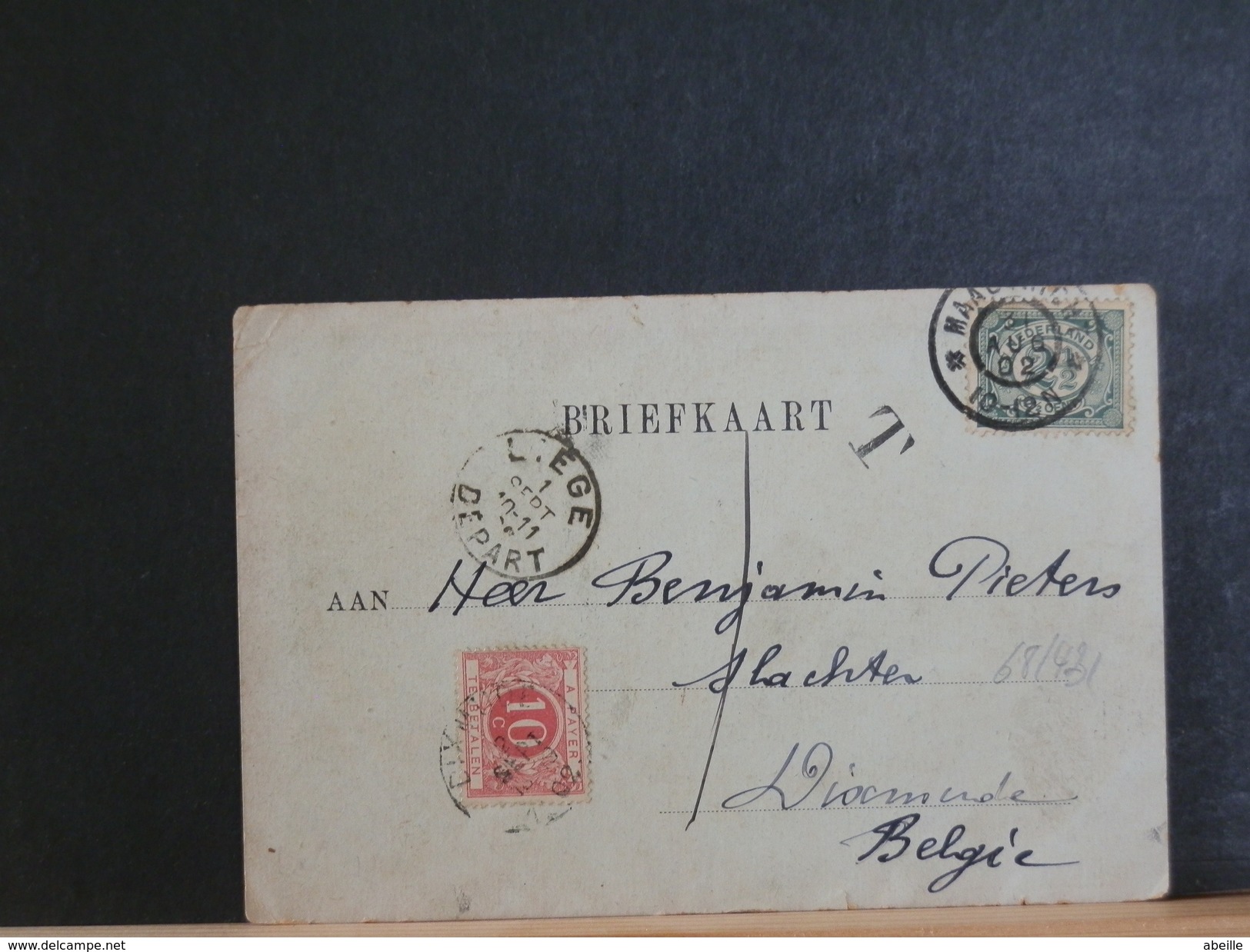 68/431   BRIEFKAART NED. 1902 NAAR BELG.  1902  BELG. STRAFPORT - Brieven En Documenten