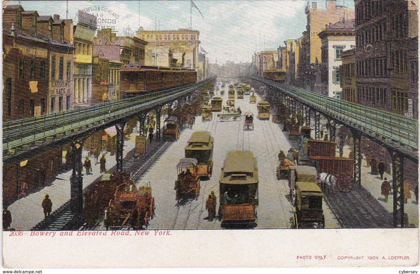 Bowery And Elevated Road, New York - Posted In 1908 - Transport