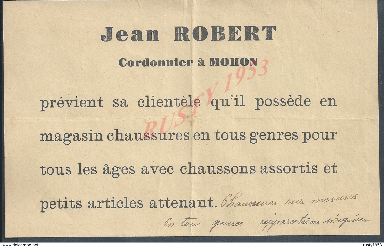 AFFICHE PUBLICITAIRE JEAN ROBERT CORDONNIER À MOHON : - Posters