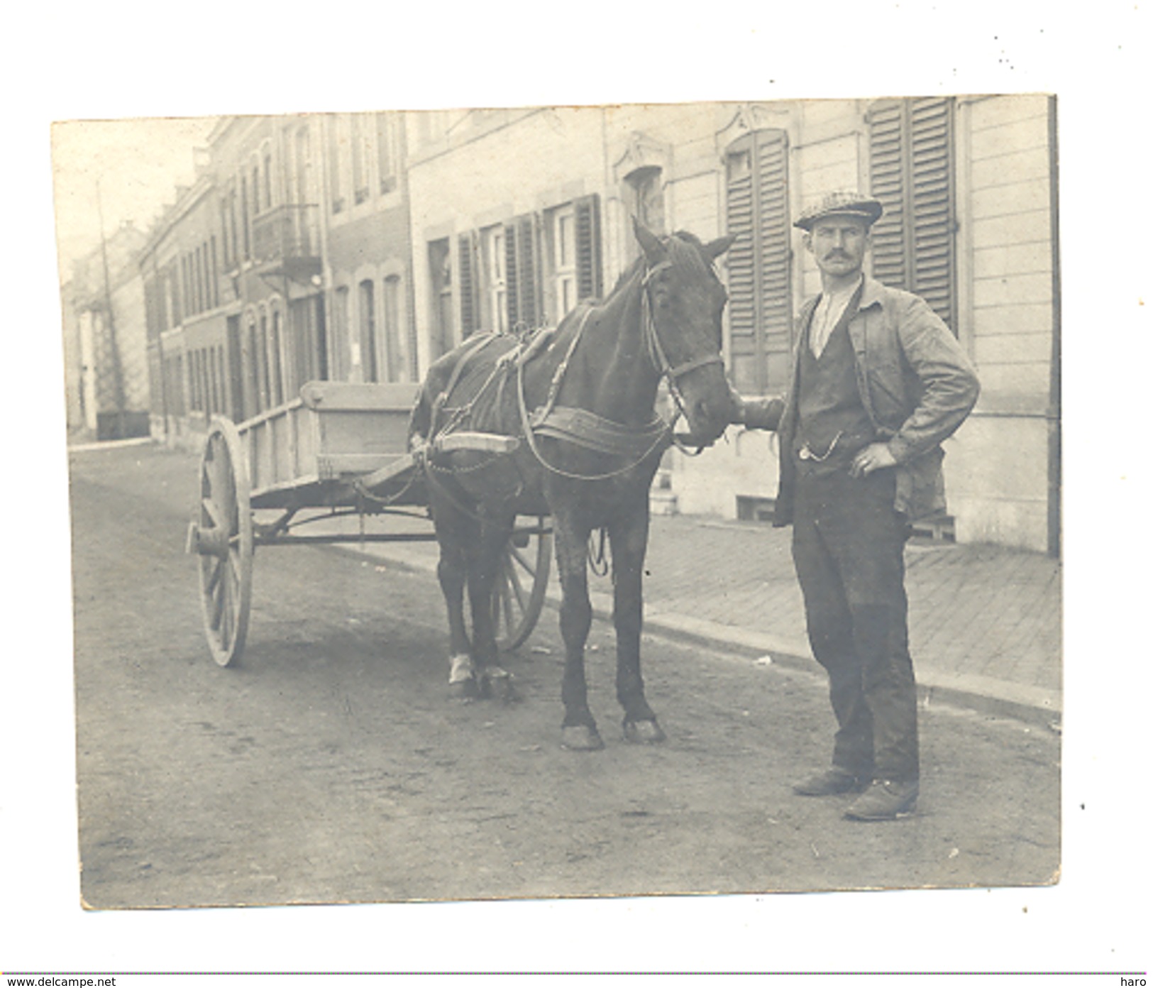 Photo Carte Recoupée - Attelage - Charretier , Cheval  - Métier  - A SITUER (cha) - Vendedores Ambulantes