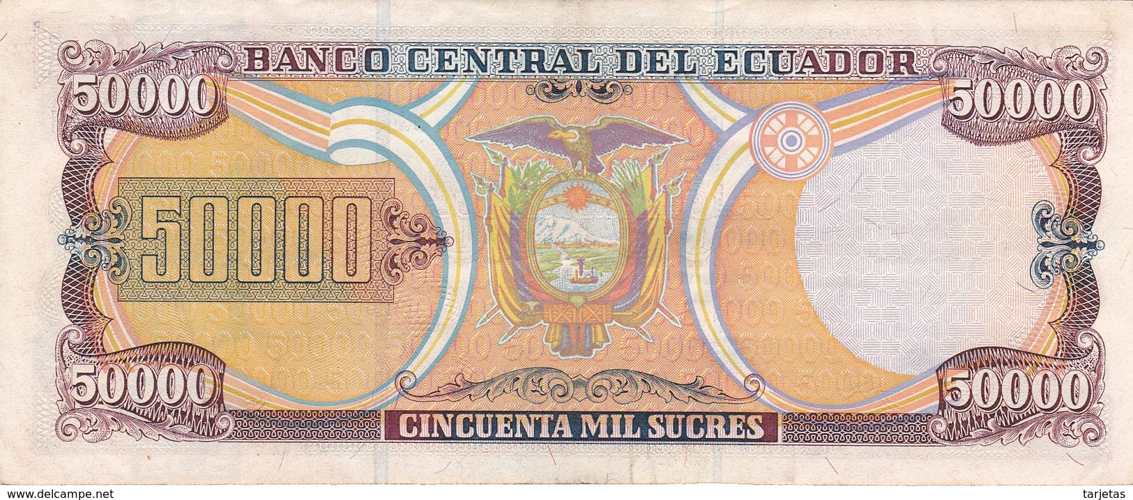 BILLETE DE ECUADOR DE 50000 SUCRES DEL 6 DE MARZO DEL AÑO 1999 (BANKNOTE) - Ecuador