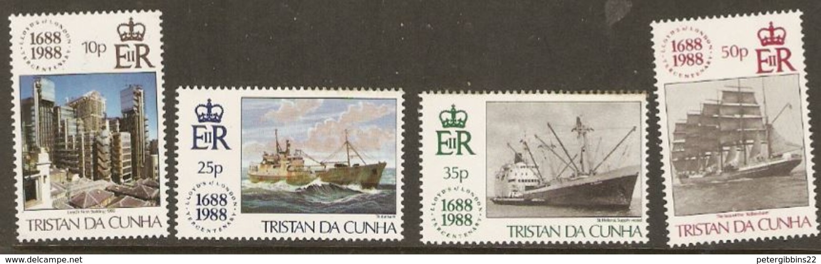 Tristan Da Cunha 1988 SG 457-60 Lloyds Of London Unmounted Mint - Tristan Da Cunha
