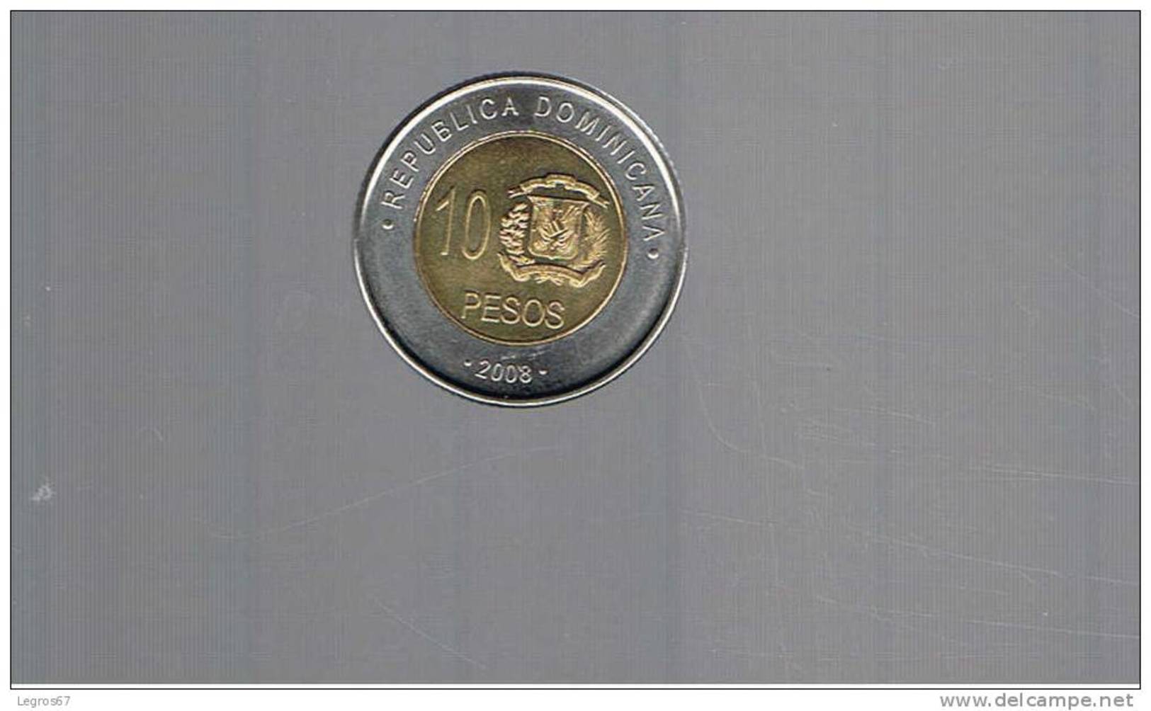 REPUBLIQUE DOMINICAINE 10 PESOS 2008 - Dominicana