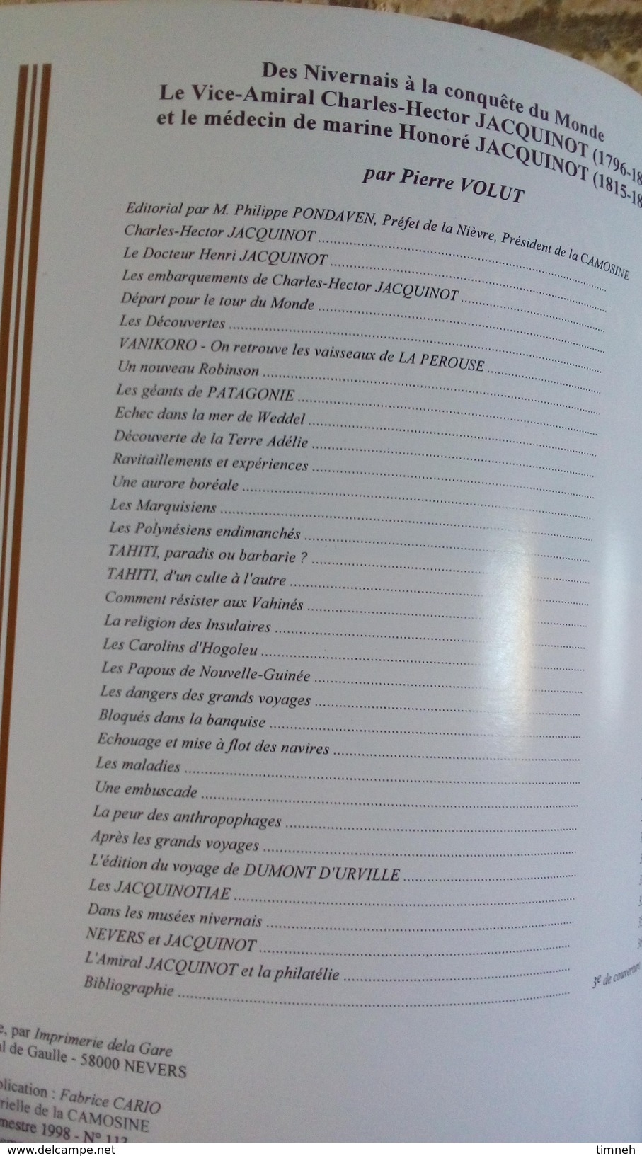 CAMOSINE N°92 - DES NIVERNAIS A LA CONQUÊTE DU MONDE JACQUINOT Par Volut - Les Annales Du Pays Nivernais 1998 - Langues Slaves