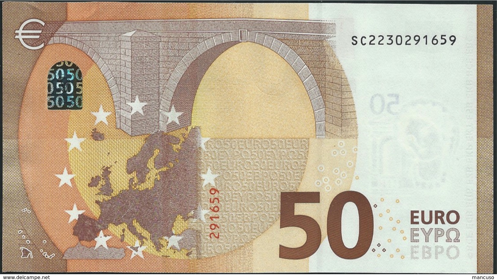 50 EURO ITALIA  SC  S011  Ch "23" - DRAGHI   UNC - 50 Euro