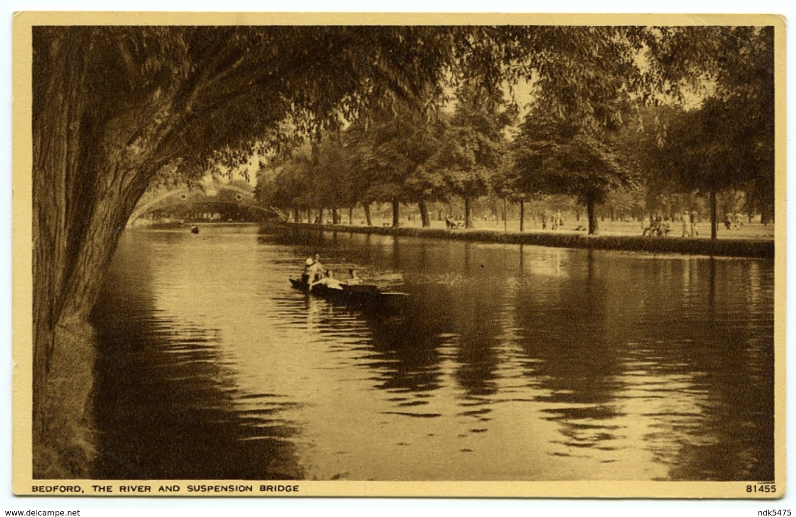 BEDFORD : THE RIVER AND SUSPENSION BRIDGE - Bedford