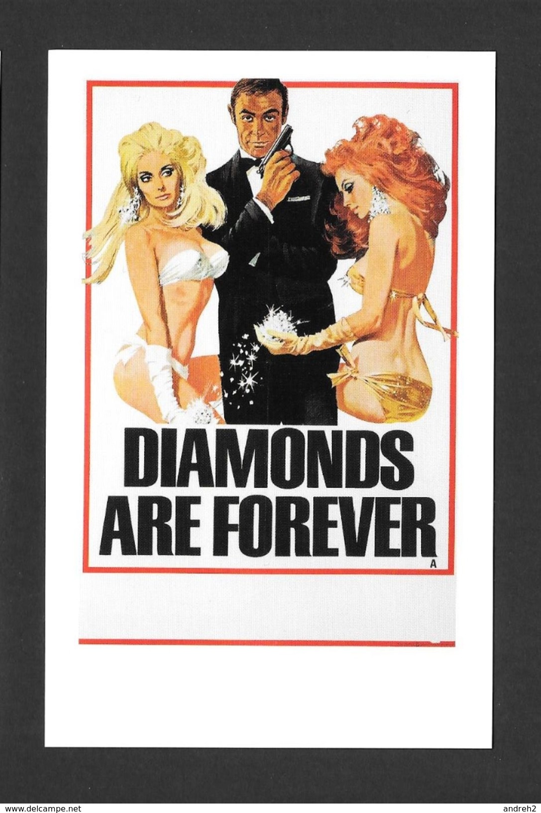 AFFICHES - CARTE POSTALE - CINÉMA - JAMES BOND AGENT 007 -  UK POSTER  SEAN CONNERY - DIAMONDS ARE FOREVER (1971) - Affiches Sur Carte