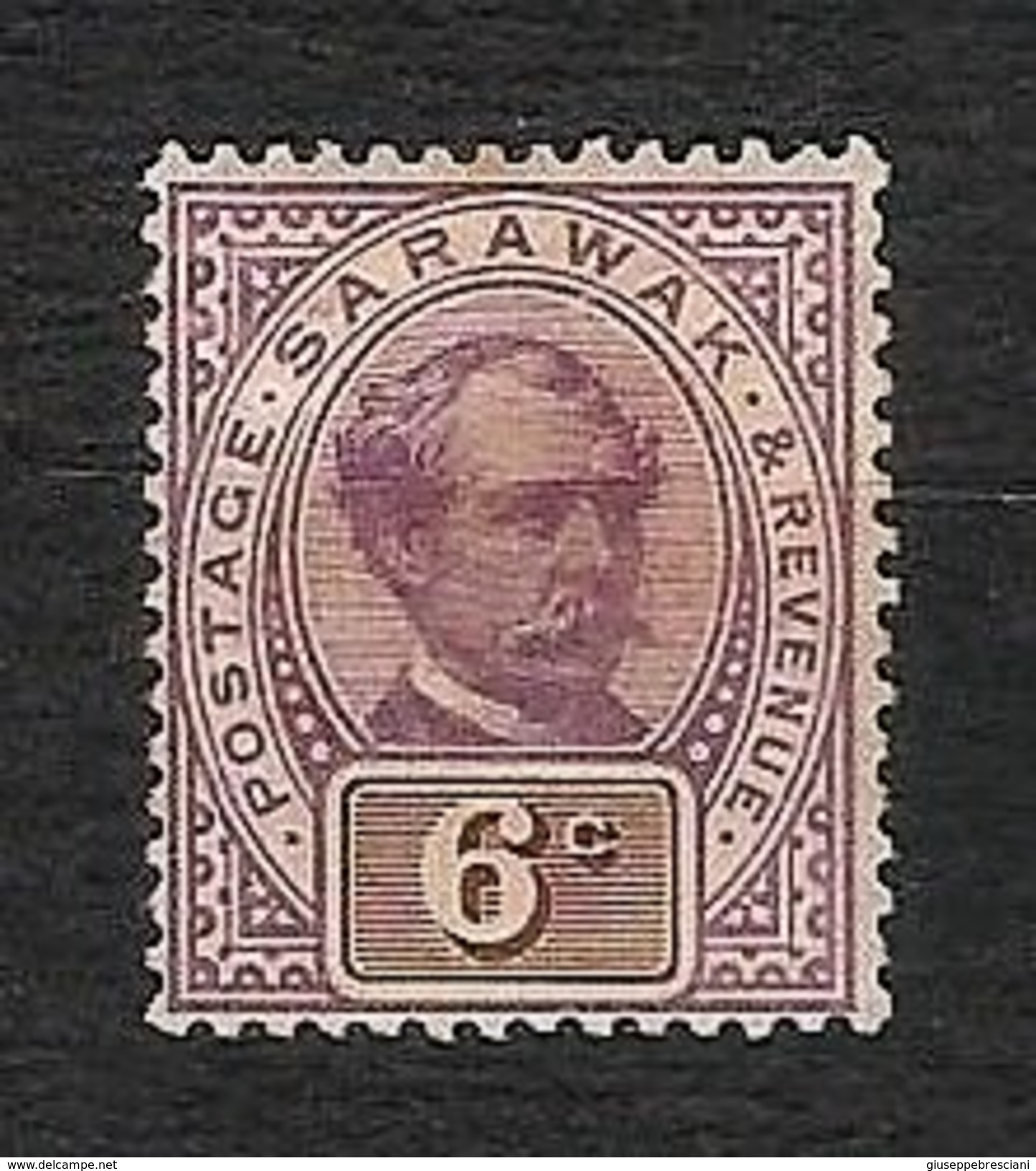 SARAWAK 1888 - Sir Charles J: Brooke - 6 C. Brown/lilac - MH - Sg: MY-SR 14 - Sarawak (...-1963)