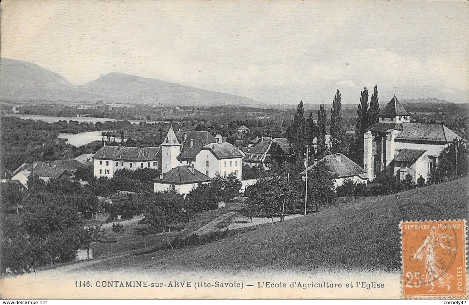 74 CONTAMINE SUR ARVE  1929 Ecole D'Agriculture Eglise - Contamine-sur-Arve