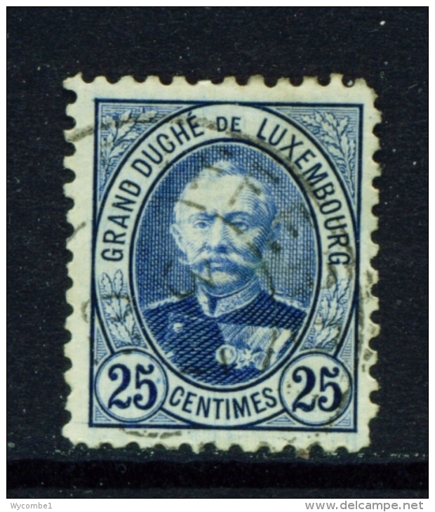 LUXEMBOURG  -  1881 To 1893  Grand Duke Adolf   25c  Used As Scan - 1891 Adolphe Front Side