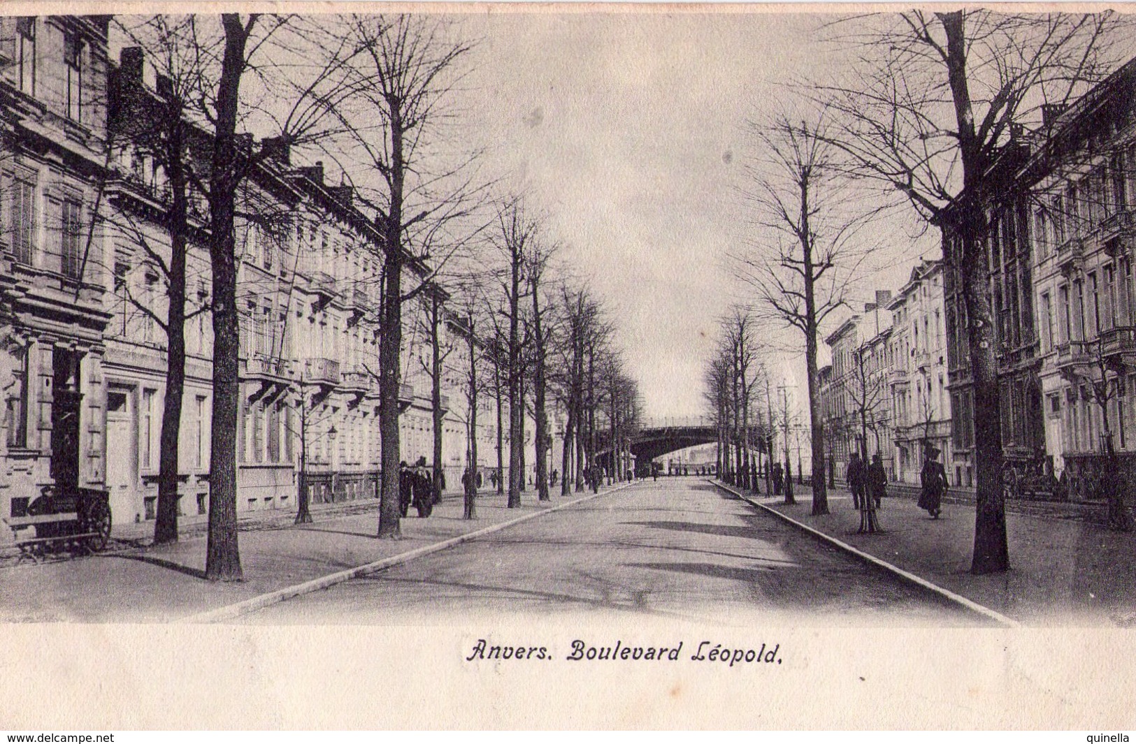 Antwerpen      "  Boulevard  Léopold "   Kaart Van Begin 1900 - Antwerpen