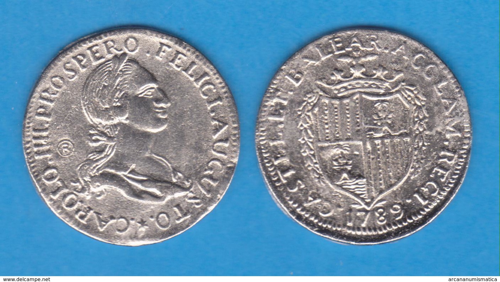 CARLOS IV (1.788-1.808) Medalla De Proclamacion Modulo De 2 REALES (Plata) 1.789 Réplica   DL-12.061 - Essays & New Minting