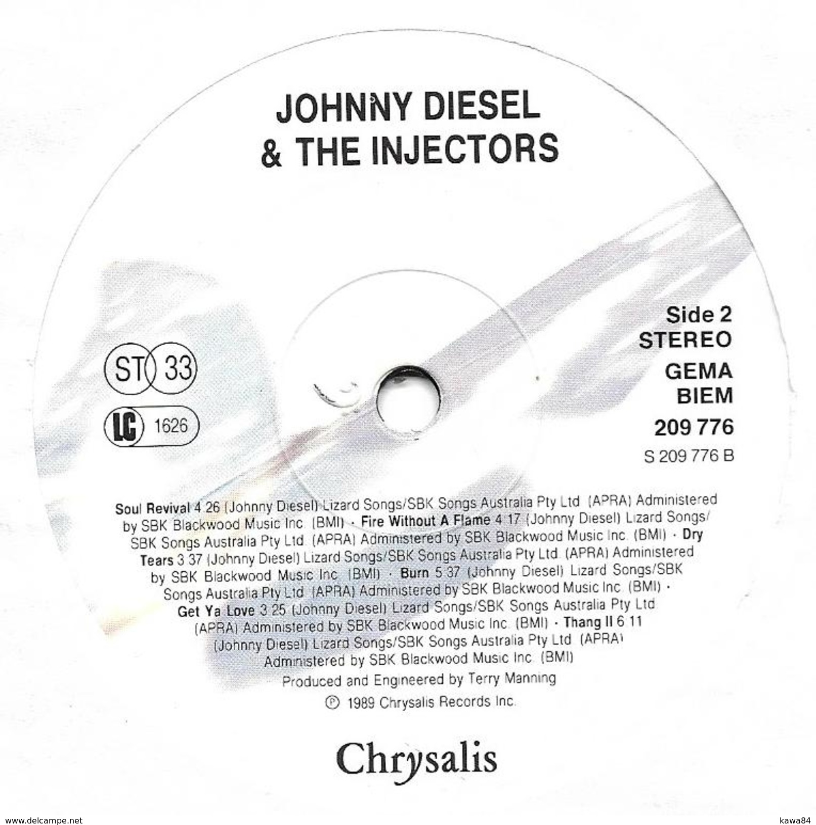 LP 33 RPM (12")  Johnny Diesel & The Injectors  "  Lookin' For Love  "  Allemagne - Rock