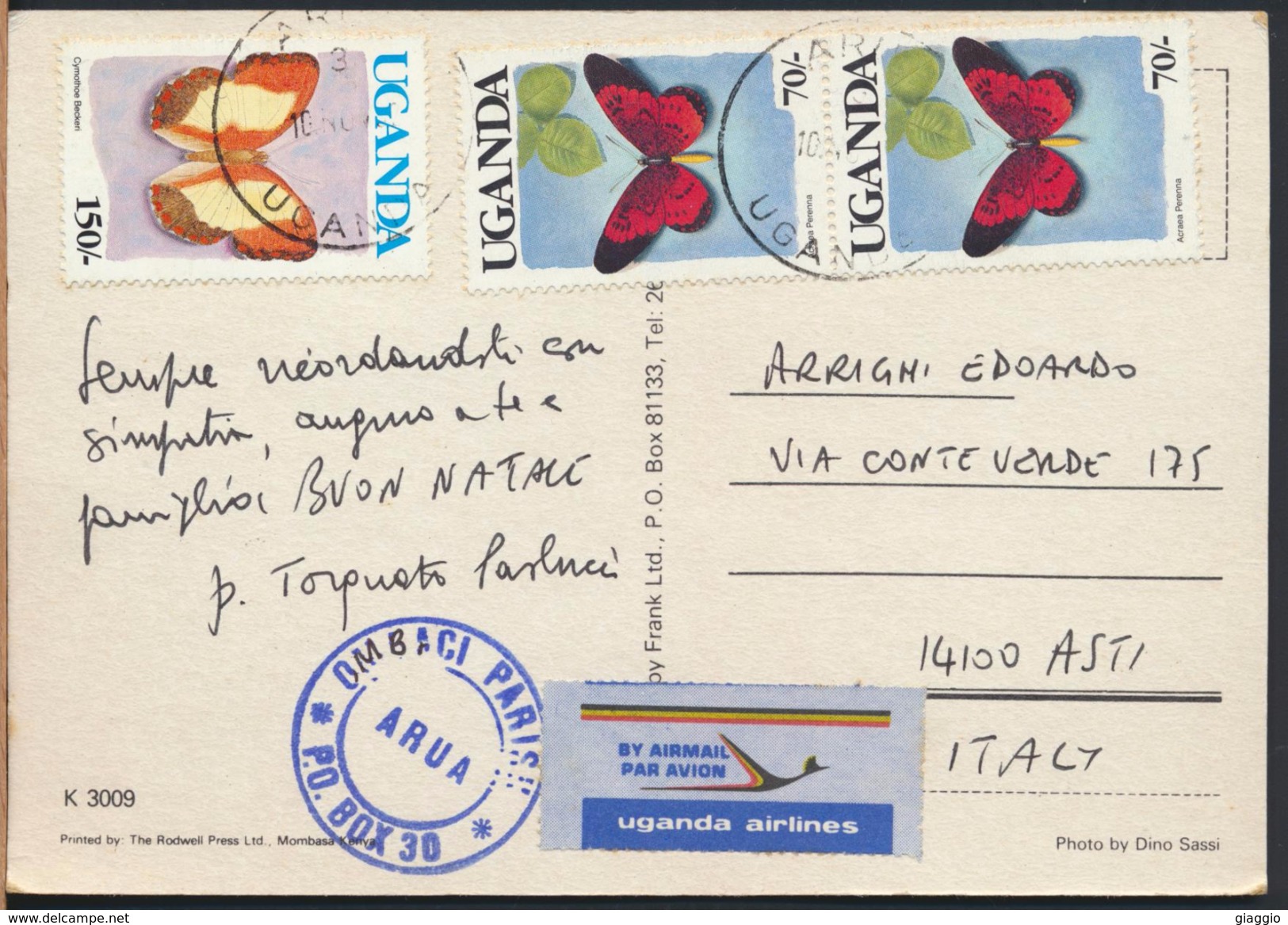 °°° 4011 - UGANDA - THE BIG FIVE - 1997 With Stamps °°° - Uganda