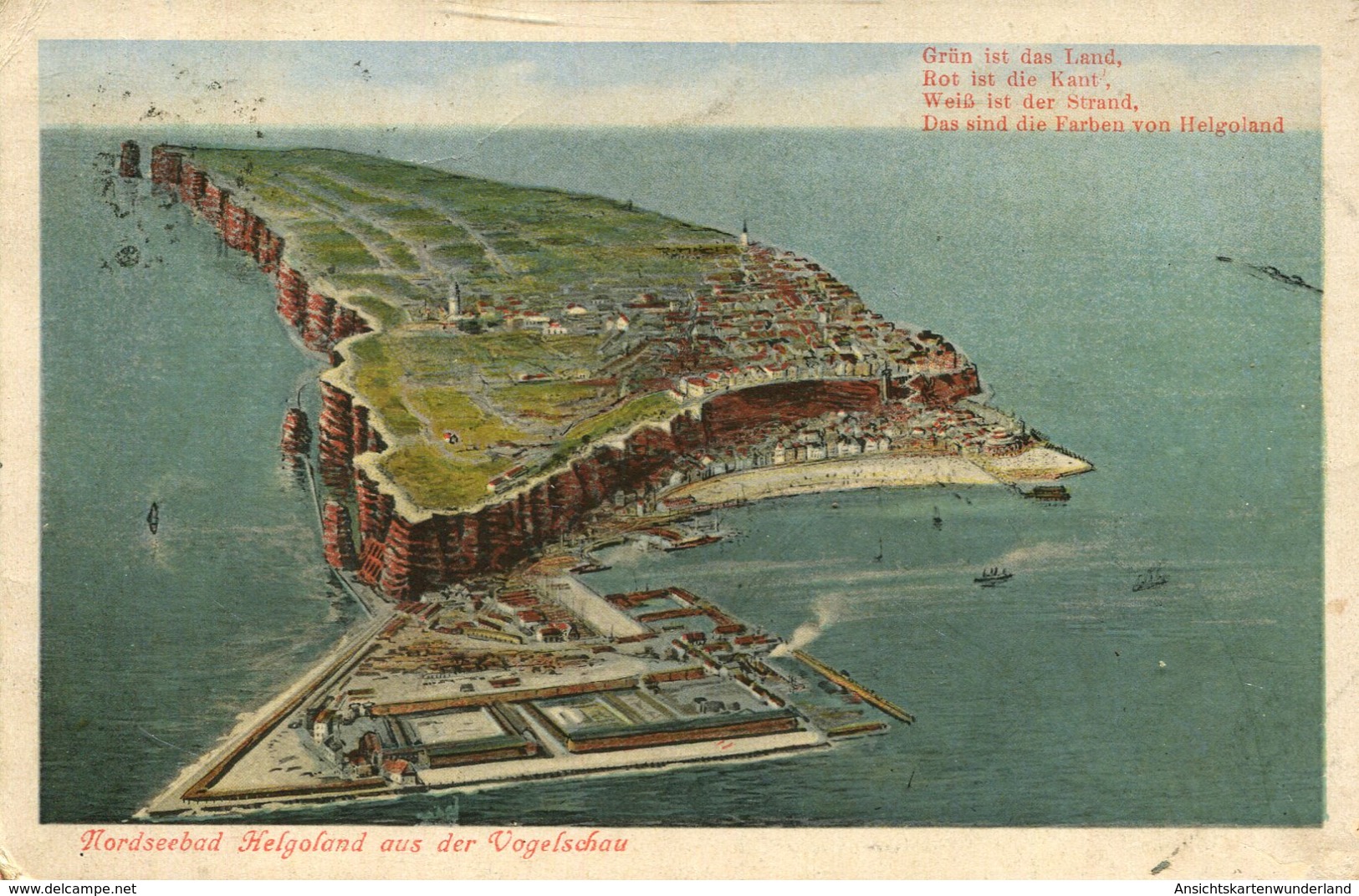 Nordseebad Helgoland Aus Der Vogelschau 1925 (000001) - Helgoland