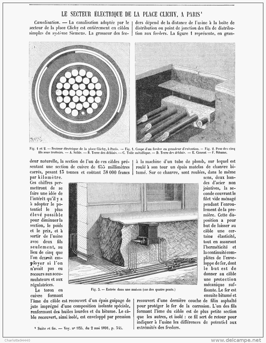 LE SECTEUR ELECTRIQUE DE LA PLACE DE CLICHY à PARIS   1891 (1) - Paris