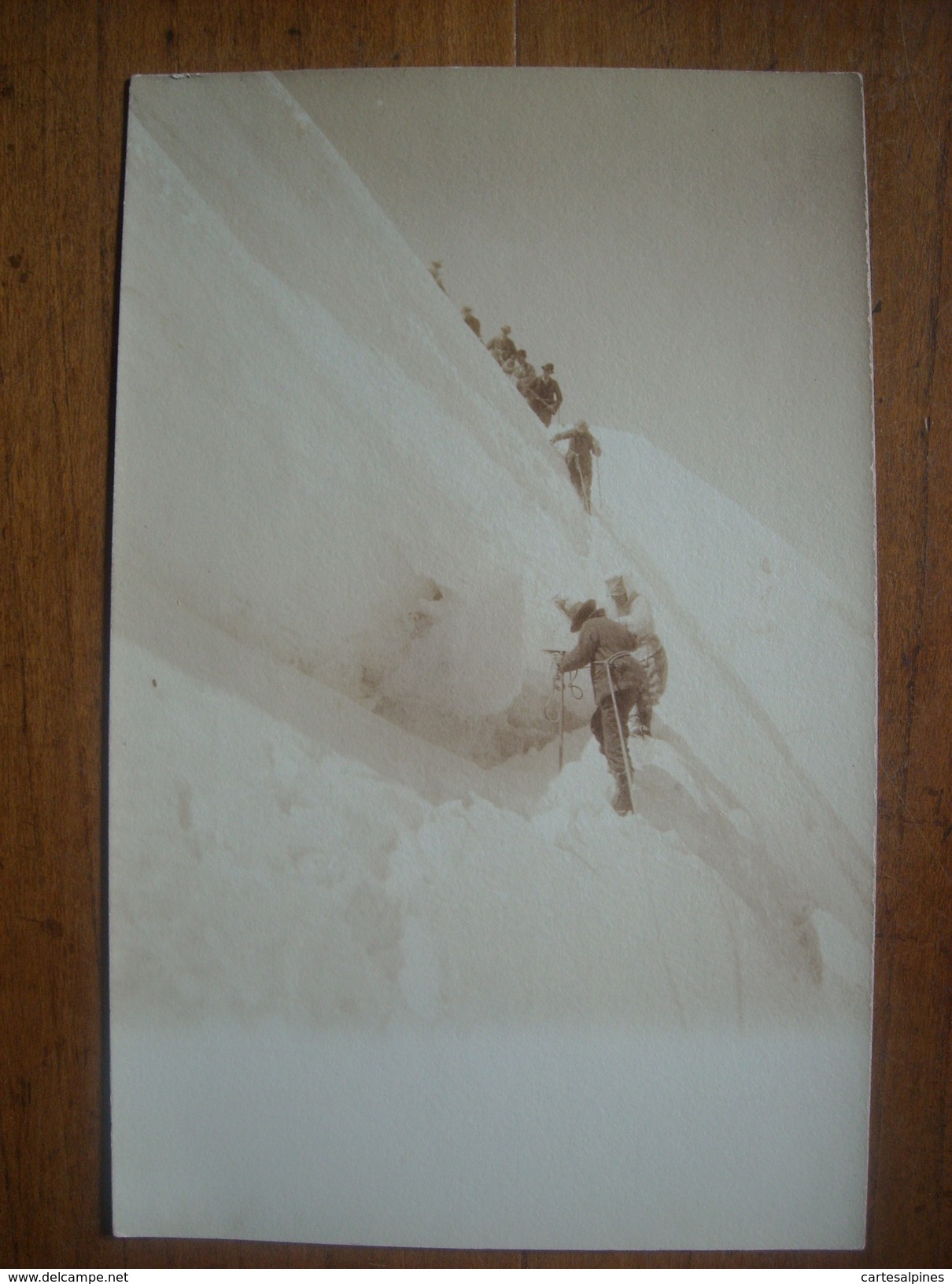 (carte-photo, Alpinisme) Cordée Sur Un Glacier. Carte Neuve, Vers 1910. Etat SUP. - Alpinisme